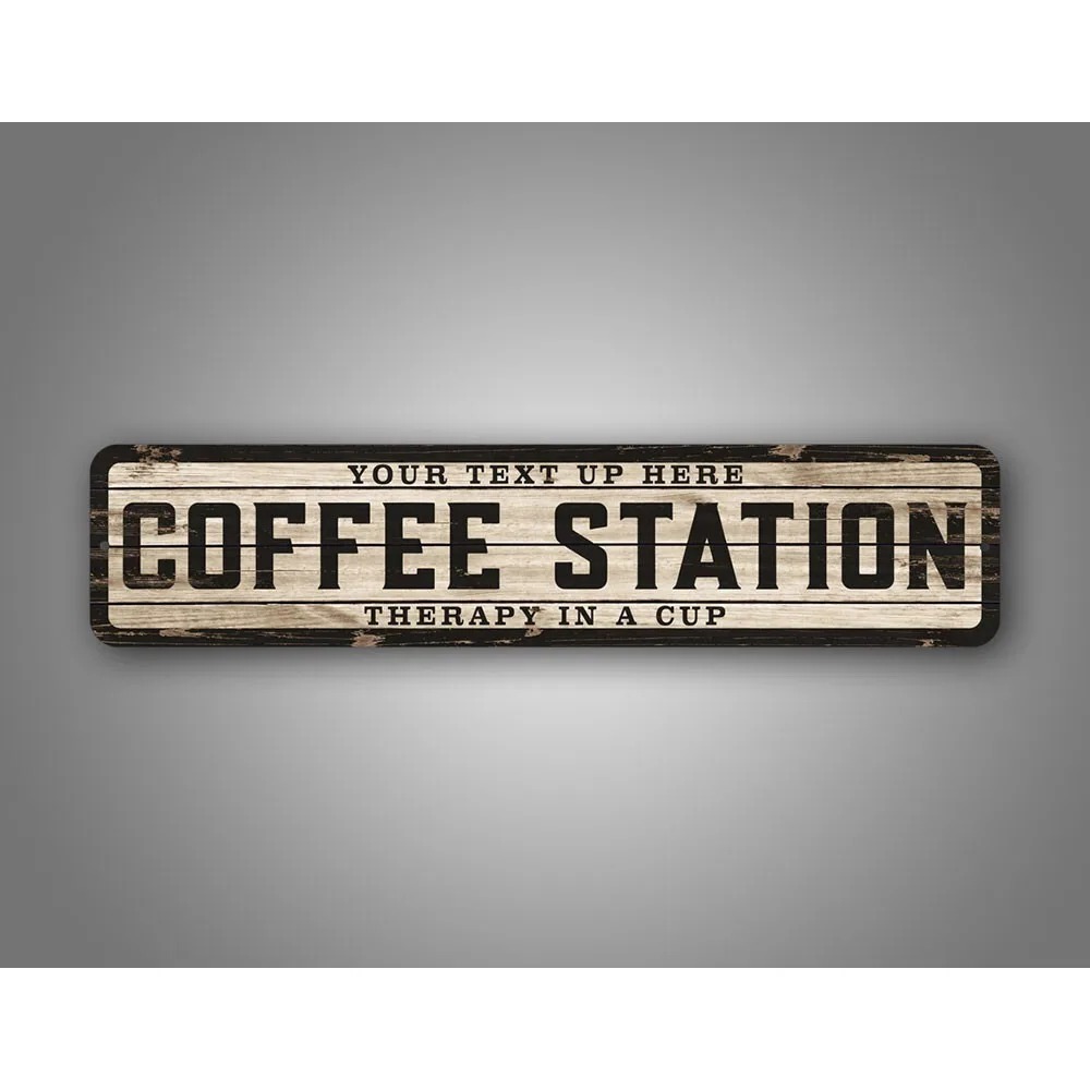 Home Bar And Kitchen - Custom Text Logo Weathered Wood Sign