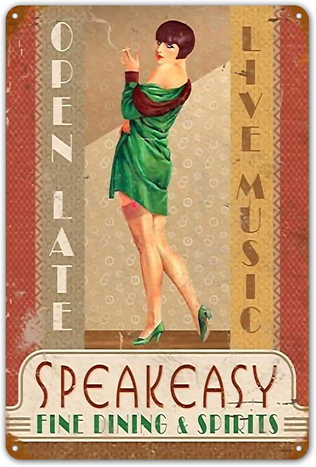 Speakeasy Vintage Tin Metal Si - đánh giá và giá Home Bar And Coffee