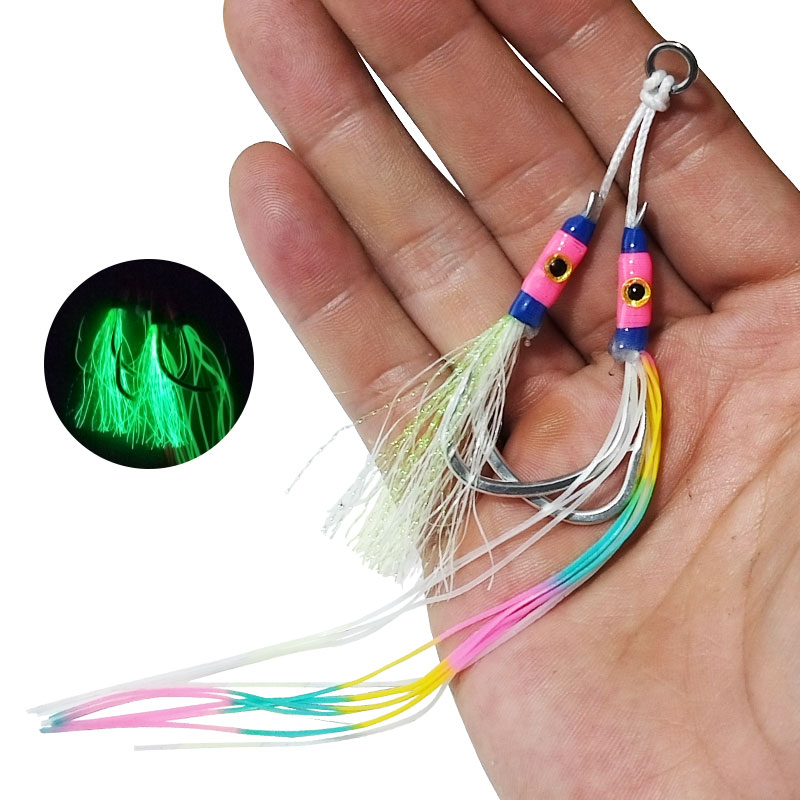 2Pairs/bag Glow Jig Lure Hooks - đánh giá và giá Jigger Double Sided