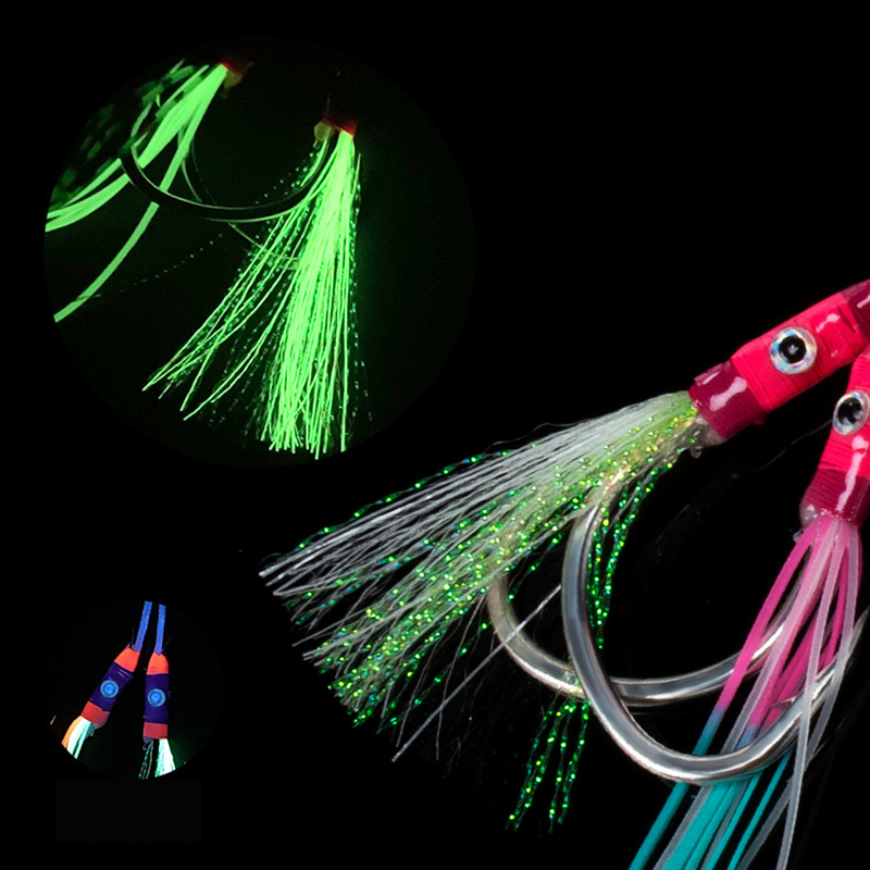 2Pairs/bag Glow Jig Lure Hooks - đánh giá và giá Jigger Double Sided