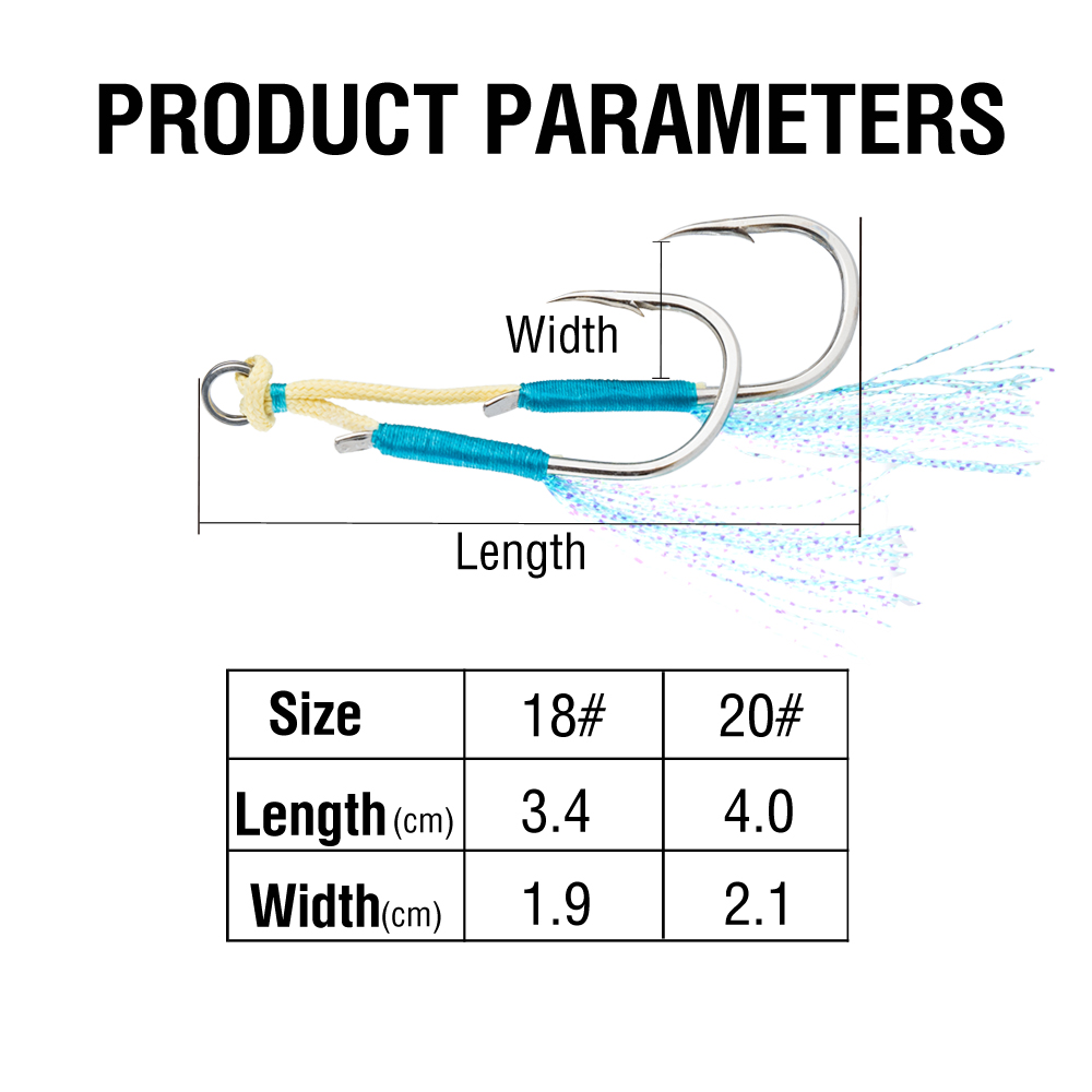 20Pcs Jig Lure Assist Hook Sea - đánh giá và giá Jigger Double Sided