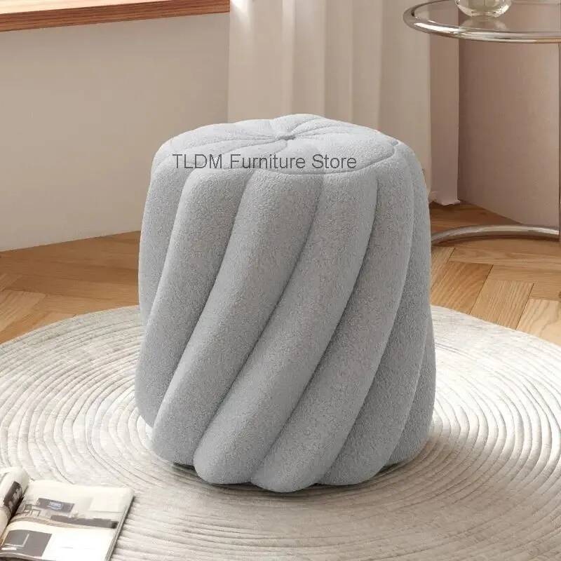 Lamb Wool Pleated Round Stool  - đánh giá và giá Home Barcelona