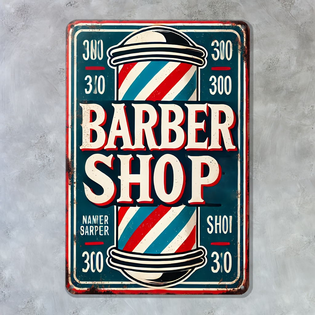 , Barbershop Sign Metal Wall A - đánh giá và giá Home Barbershop