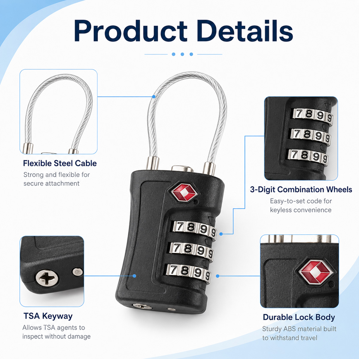 TSA Approved Luggage Lock 3 Di - đánh giá và giá Home Bargains