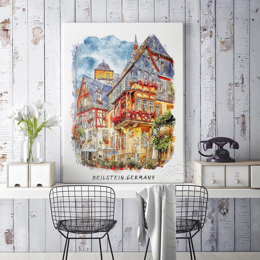 Watercolor Print, World Travel - đánh giá và giá Home Barcelona