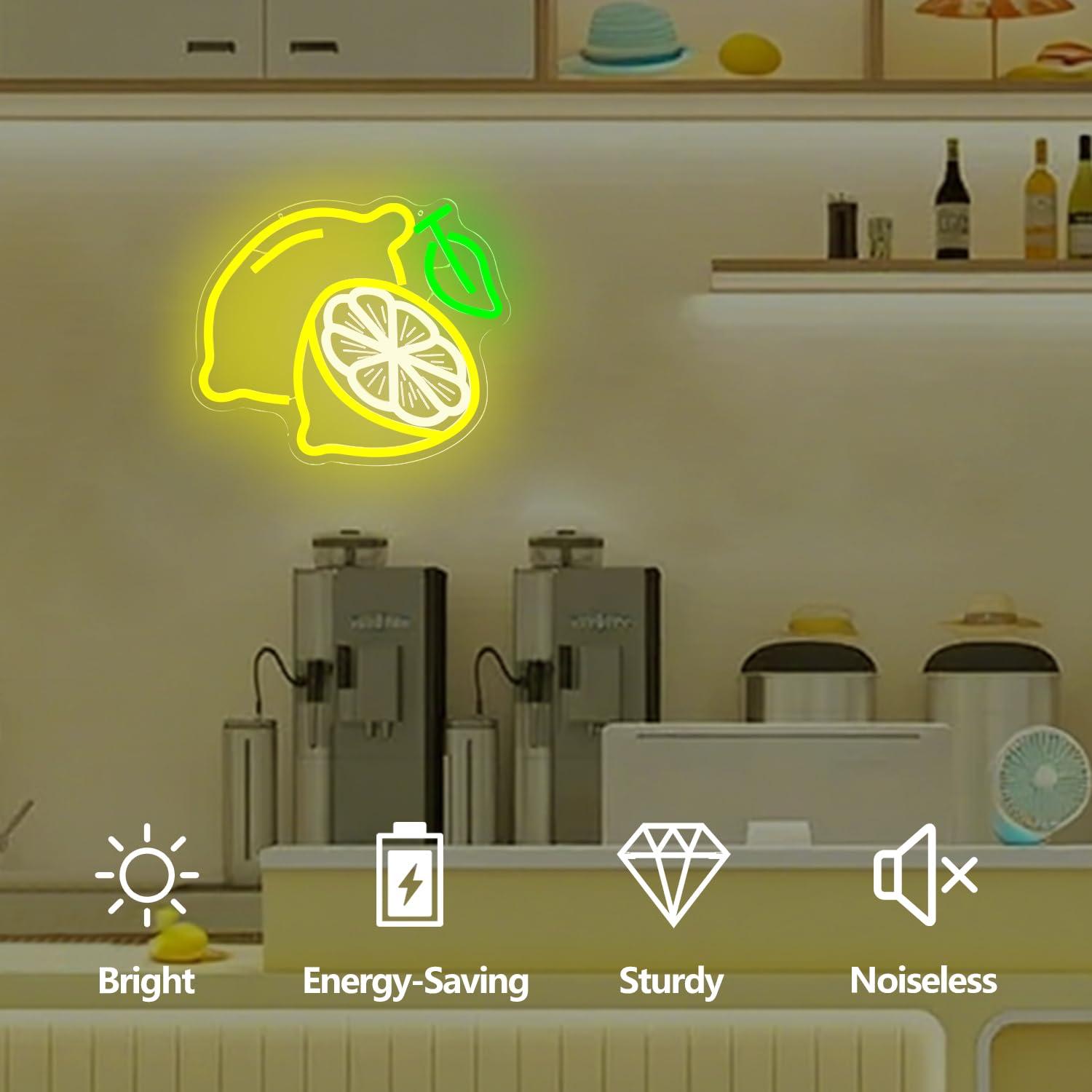 Lemon Neon Sign Dimmable LED L - đánh giá và giá Home Bar And Kitchen