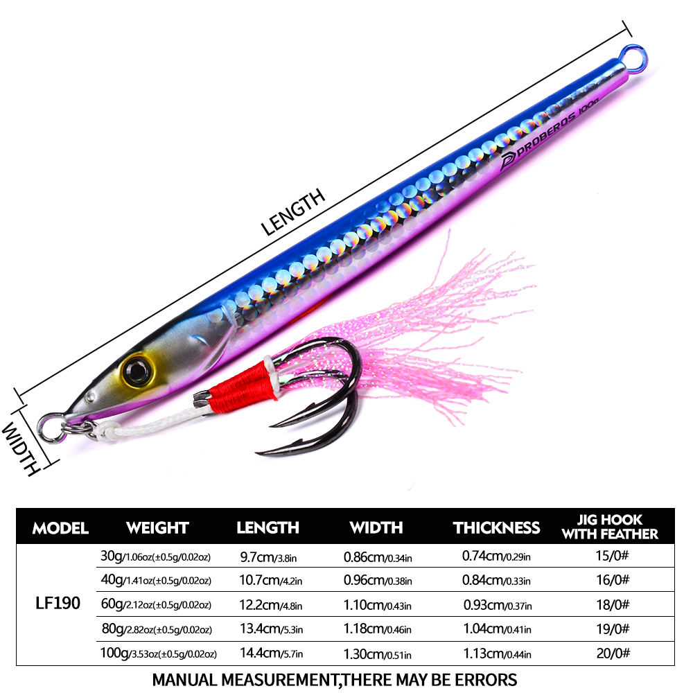 PROBEROS 30-100g Fast Sinking  - đánh giá và giá Jigger Double Sided