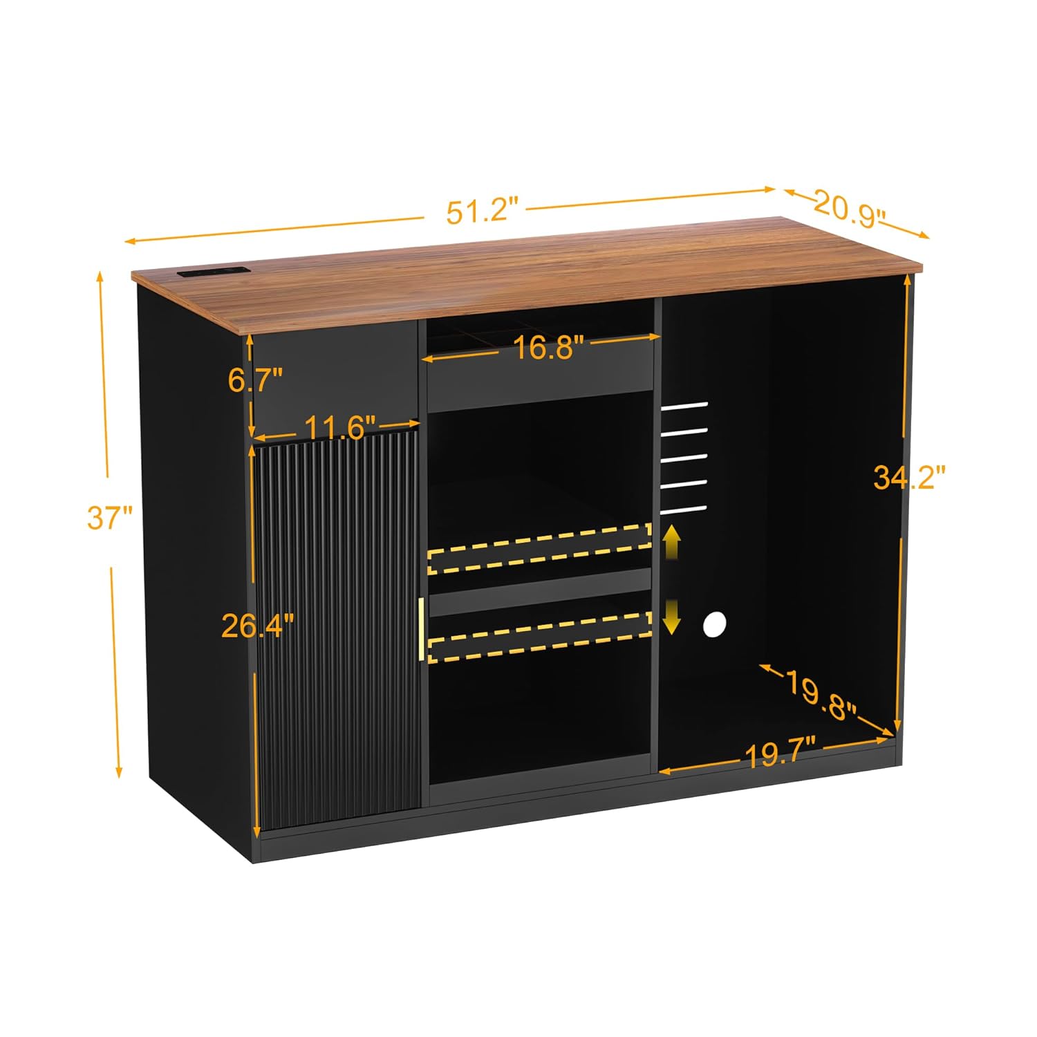 Snack Bar Cabinet with Fridge  - đánh giá và giá Home Bar And Theater