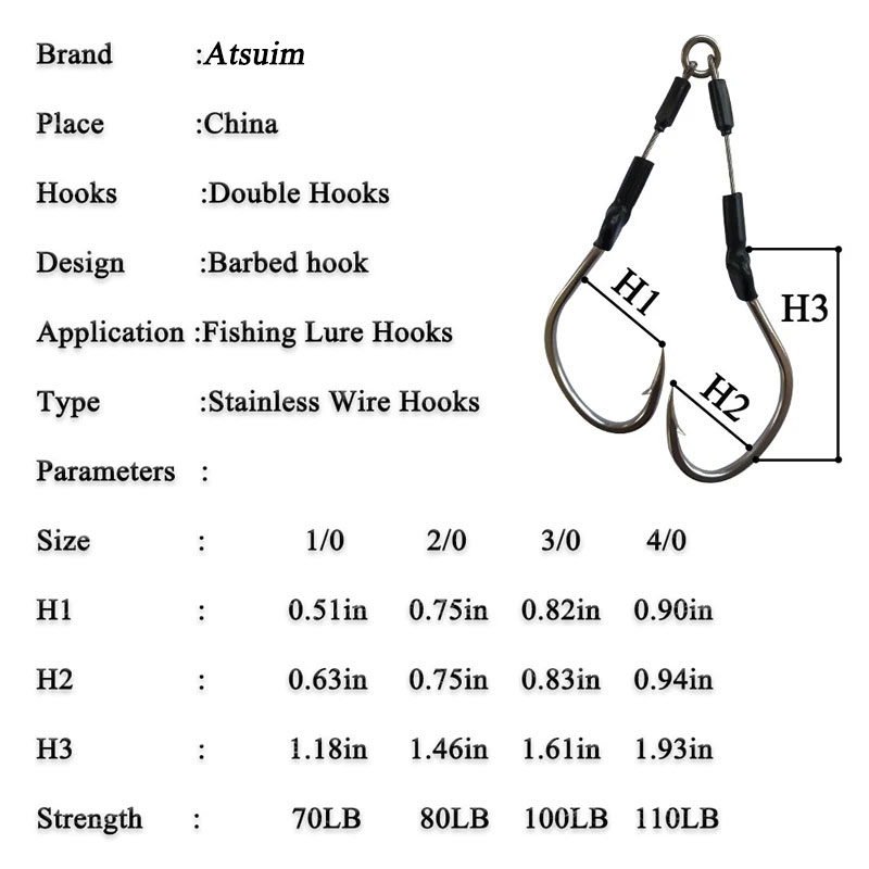 AS 10Pairs Barbed Double Hooks - đánh giá và giá Jigger Double Sided